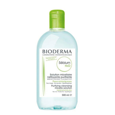 محلول پاک کننده Sebium H2O مناسب پوست چرب و مختلط 500میل بایودرما Bioderma Sebium H2O Purifying Cleansing Micelle Solution 500ml