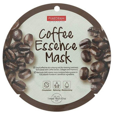 ماسک صورت نقابی عصاره قهوه پیوردرم Purederm Coffee Essence Mask