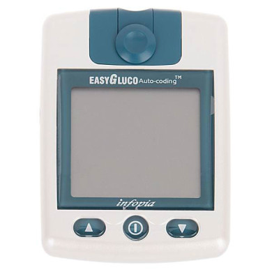 دستگاه تست قند خون اینفوپیا مدل EasyGluco به همراه بسته نوار50 عددی Infopia EasyGluco blood glucose testing machine with 50-piece tape pack