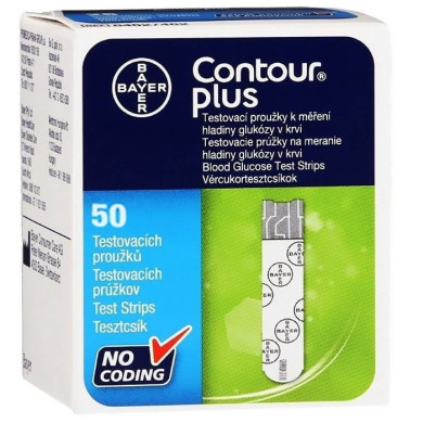 نوار تست قندخون کنتور پلاس مدل NGH بسته 50 عددی  ContourPlus NGH Glucose Test Strips Pack Of 50