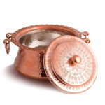 قابلمه مسی زنجان گلریز قلمکاری فانتزی کد 10011 سایز 3 Zanjan copper pot Golriz Fantasy engraving code 10011 size 3