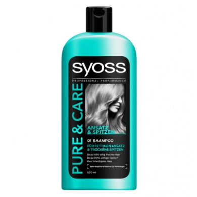 شامپو مو سایوس مدل PURE & CARE حجم 500 میلی لیتر Syoss PURE & CARE Shampoo 500ml