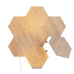 پنل روشنایی هوشمند چوبی دیواری 7 عددی نانولیف مدل Elements Hexagons Nanoleaf
